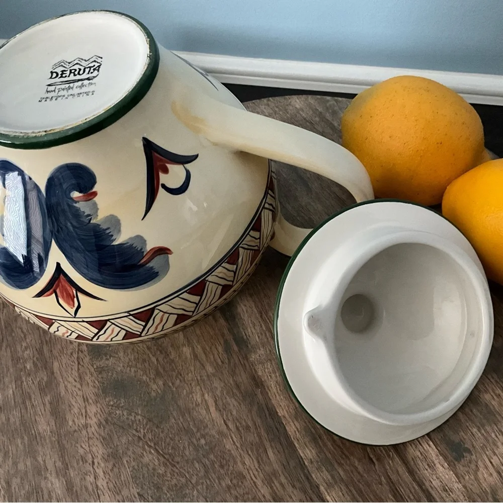 Vintage teapot Deruta Hand Painted TeaPot